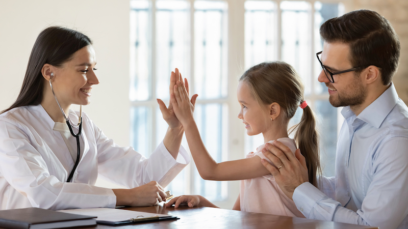 Family discussing health insurance